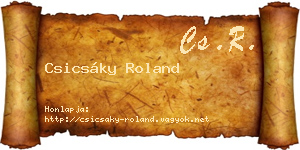 Csicsáky Roland névjegykártya