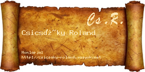 Csicsáky Roland névjegykártya